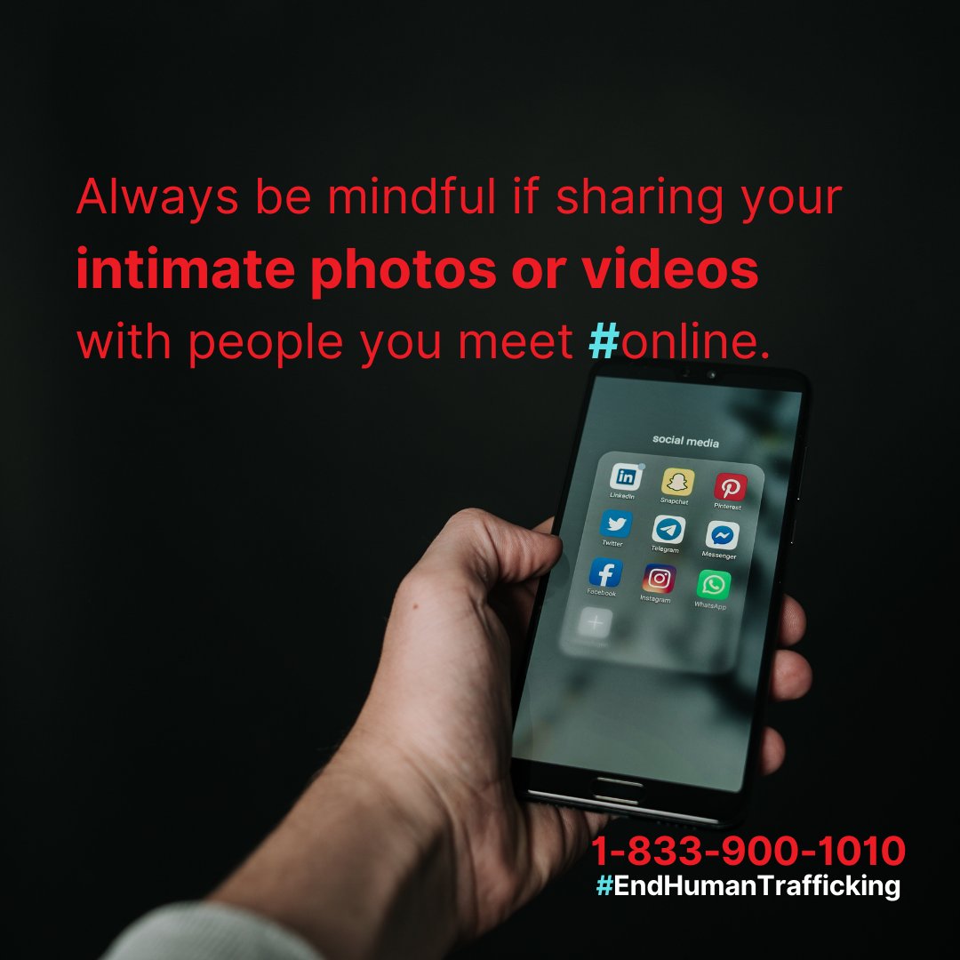 thecanadiancntr's tweet photo. Traffickers are experts in creating a space where individuals can feel safe, only to later use that sense of safety/trust to further manipulate &amp; exploit people – this includes using blackmail &amp; threats to distribute videos/photos initially shared only w/ them. #HumanTrafficking https://t.co/kqzoLCFUOY