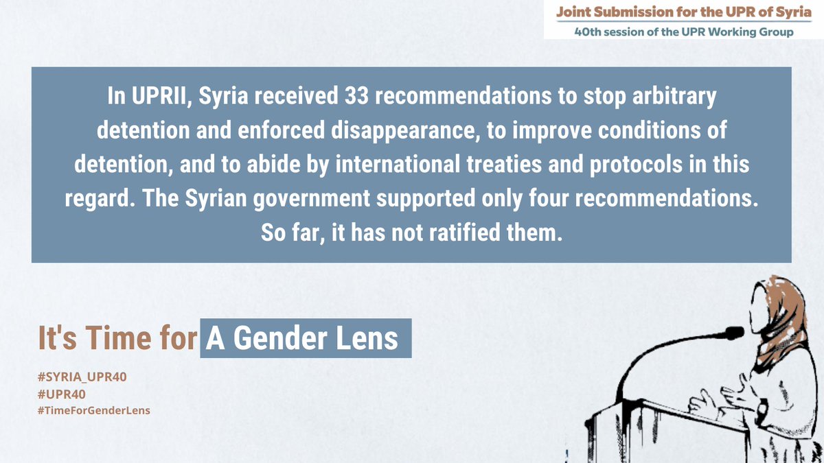 WILPF's tweet photo. #TimeForGenderLens — Our joint submission for #Syria_UPR40 calls for an immediate disclosure of the fate of #forcibly_disappeared.
English ➡️ https://t.co/mgrln8vU7P
Arabic ➡️ https://t.co/58SbB6ZIqR
#Urnammu @CitizenshipLEA @WomenNowForDev @DawlatyOrg @BadaelSY @SFJnetwork https://t.co/G9nvhkATds