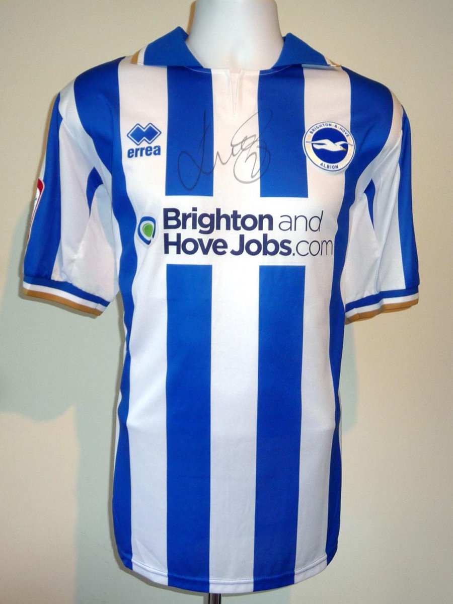 BHAFC_Matchworn's tweet photo. And following on, here's a #crowdpleaser, a #matchwon #2 Bruno Salter Grau shirt, worn in his first season with the club, 2012-2013, it's signed too #BHAFC https://t.co/e4T0yw3cRS