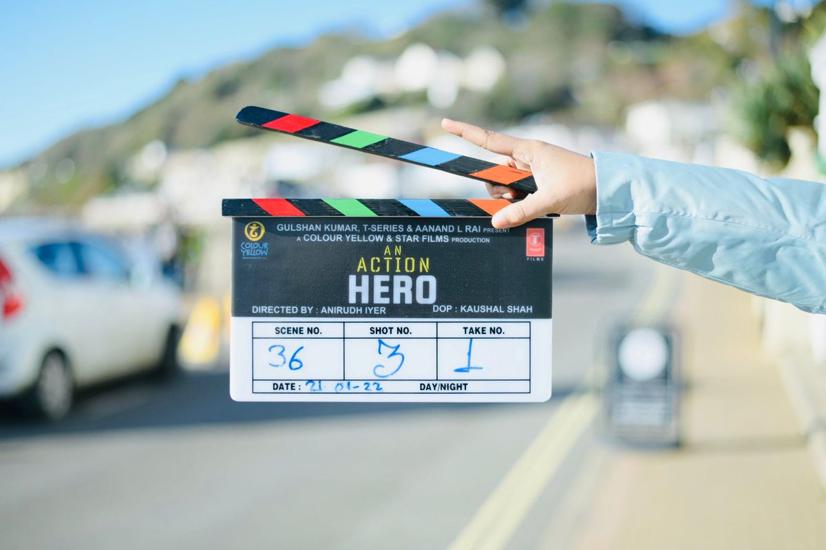 And it’s lights, camera, action for #AnActionHero! Mahurat shoot kicks off in London, images from the shoot. #AnirudhIyer <a href="/neeraj/">Neeraj Mathur</a>.yadav911 <a href="/ayushmannk/">Ayushmann Khurrana</a> <a href="/JaideepAhlawat/">Jaideep Ahlawat</a> <a href="/aanandlrai/">Aanand L Rai</a> #BhushanKumar
#KrishanKumar #Kanupriya <a href="/TSeries/">T-Series</a> <a href="/cypplOfficial/">Colour Yellow Productions</a>