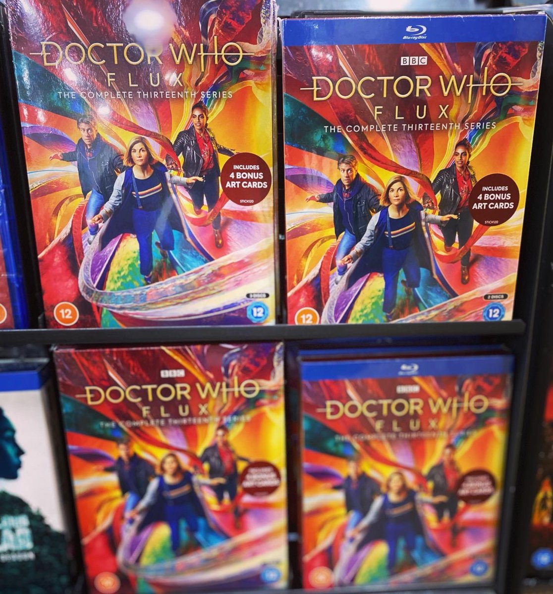hmvEastbourne's tweet photo. It’s that timey-wimey again! (Oh yeah, I went there!) Doctor Who Season 13 is now out on DVD and Blu-Ray so come get yourselves a copy, along with some of our other themed merch!

#hmv #hmveastbourne #doctorwho #dvd #bluray #newrelease #doctorwhomerch https://t.co/NKFPgoJm59