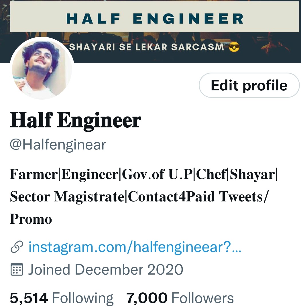 #Congratulations Guys 🎉🎊
Now we are family of #7K peoples.Your efforts and unconditional support made this possible.
Thank you all🙏🙏

@Halfenginear👆

#FolloForFolloBack 
#followeachother
#growtogether https://t.co/IIYRuE12UH.