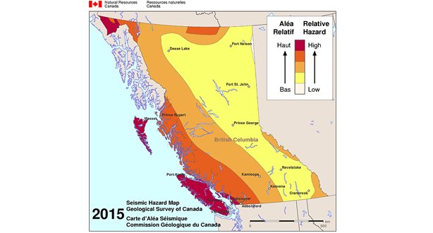 PPSTMX1's tweet photo. Here is a map showing earthquake zones in BC. The TMX pipeline under the Fraser River is in the highest risk zone. That zone has the highest risk of an oil leak in 5 - 10 yrs.  

Worth adding to your email to the CER as they review TM's plan to re-drill under the Fraser. #stopTMX https://t.co/V3LLdmCA8e