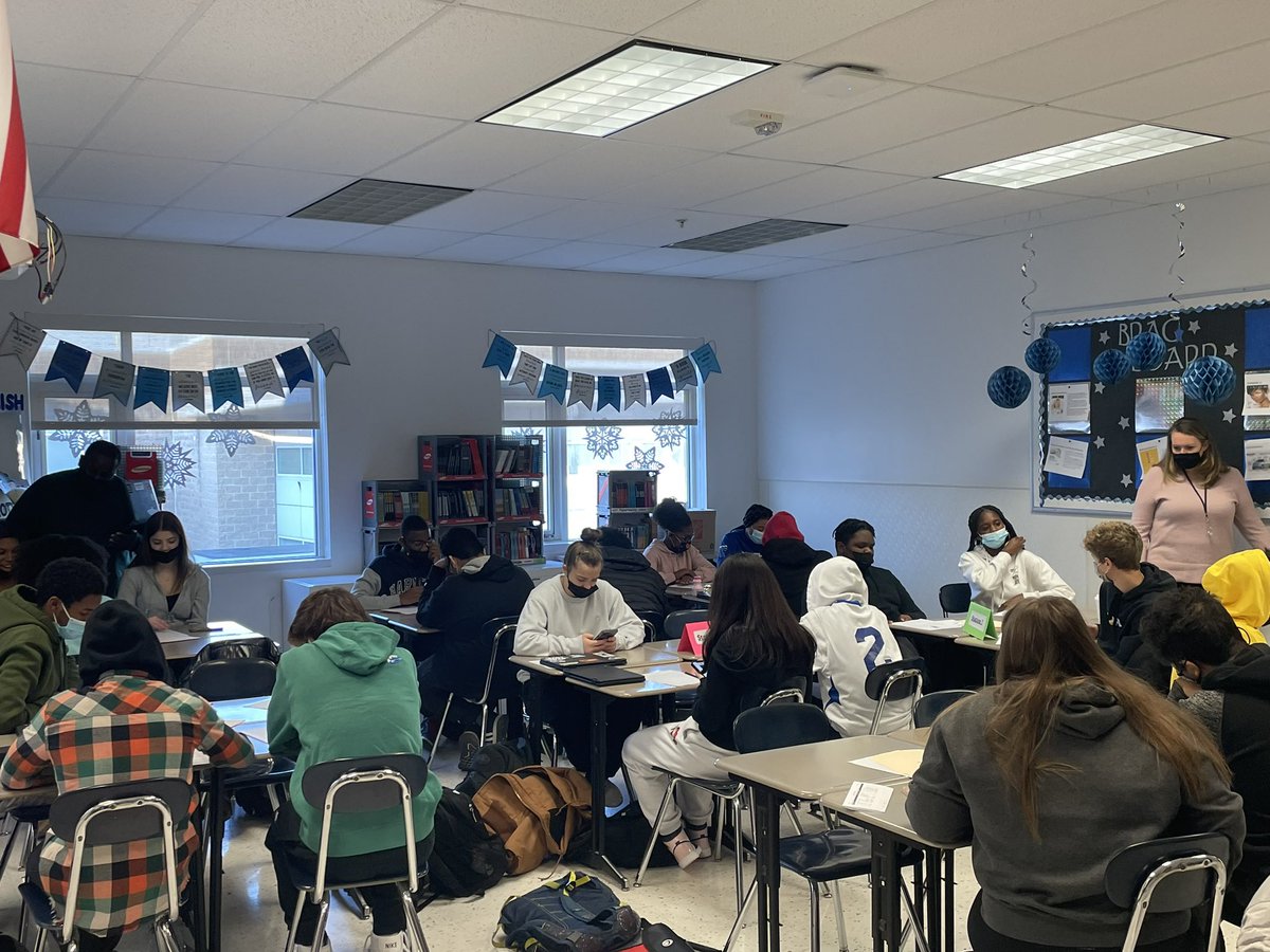 DevonJacob2010's tweet photo. Ms. Copson and Mr. Davis are starting the semester off with a stations activity. This is such an engaging way to begin a new unit while using a great co-teaching strategy. @Dr_CSmith @AmandaM_Conley @MiddletownHigh https://t.co/pbADEe2I0B