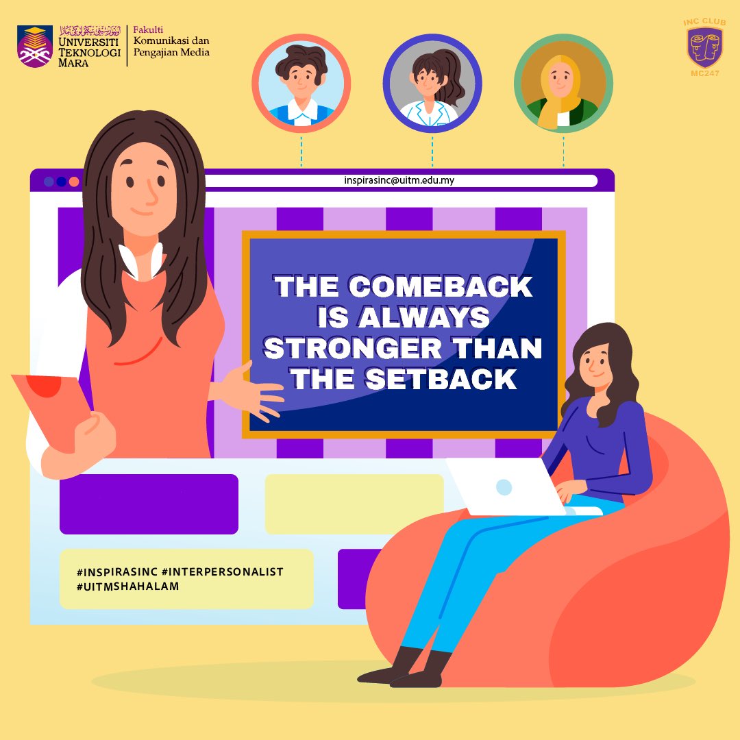 INC_Uitm's tweet photo. Assalamualaikum, 
Salam Sejahtera, 
Salam UiTM Dihatiku. 

ISNIN | 24 JANUARI 2022
Minggu 13 | Inspirasi INC 📌

Salam Kepada Warga Interpersonalist, https://t.co/52BaFYbbFh