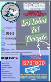 JuanCar8411080's tweet photo. La epo 342 te invita a ser parte de su comunidad estudiantil, somos tu mejor opción #lobos342 https://t.co/qSbnDJcQA4