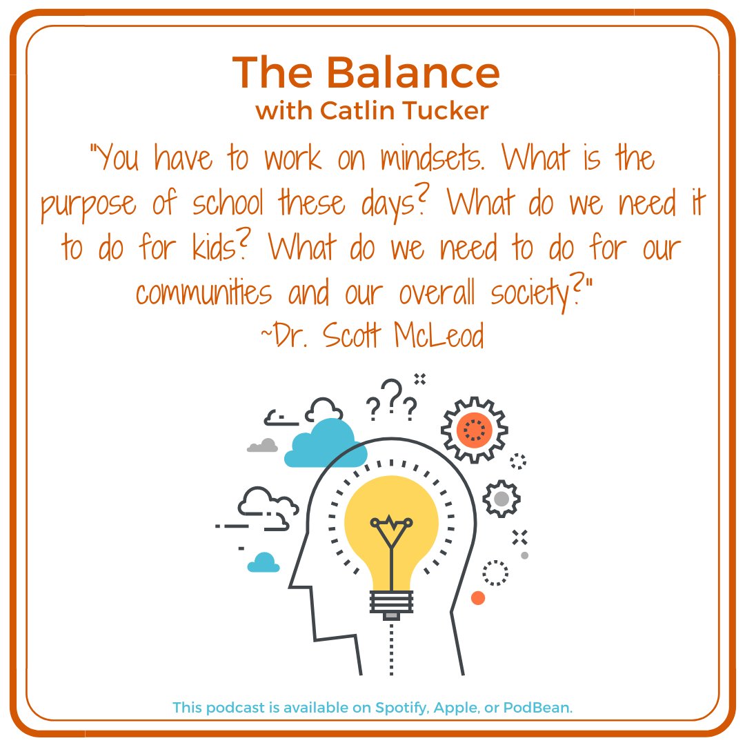 🎙NEW episode of The Balance featuring Dr. Scott McLeod! We chat about leadership, school systems, professional learning, mindsets, and more!

Check out our conversation on Apple, Spotify, or Podbean!
podcasts.apple.com/us/podcast/cul…
#edchat #UKedchat #EdchatEU #AussieED #EdchatNZ