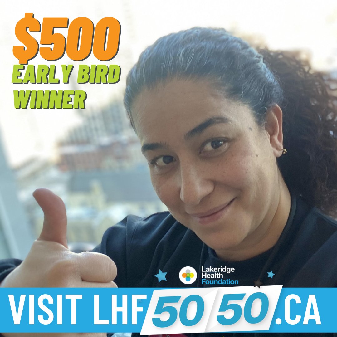 LHFoundation_'s tweet photo. Congrats Melodie! Our latest Early Bird Draw Winner took home $500. The next Early Bird cash prize draw is on Jan 28. Get your tickets now at https://t.co/LWXFwHKaWw. Our 50/50 Lottery guaranteed prize is over $15,000. WIN BIG while supporting #cancercare in Durham Region. https://t.co/3f6tZHqMGx