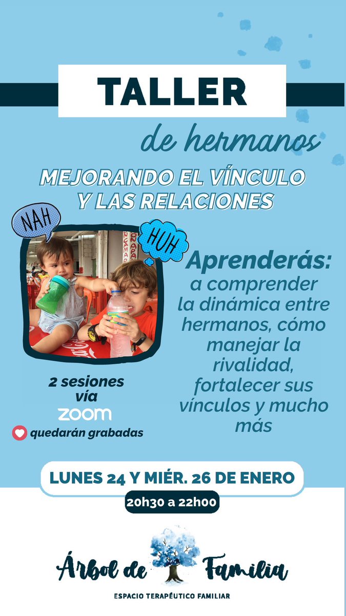 Hoy empezamos el taller de hermanos 🙌🏻 si te interesa escríbeme ♥️