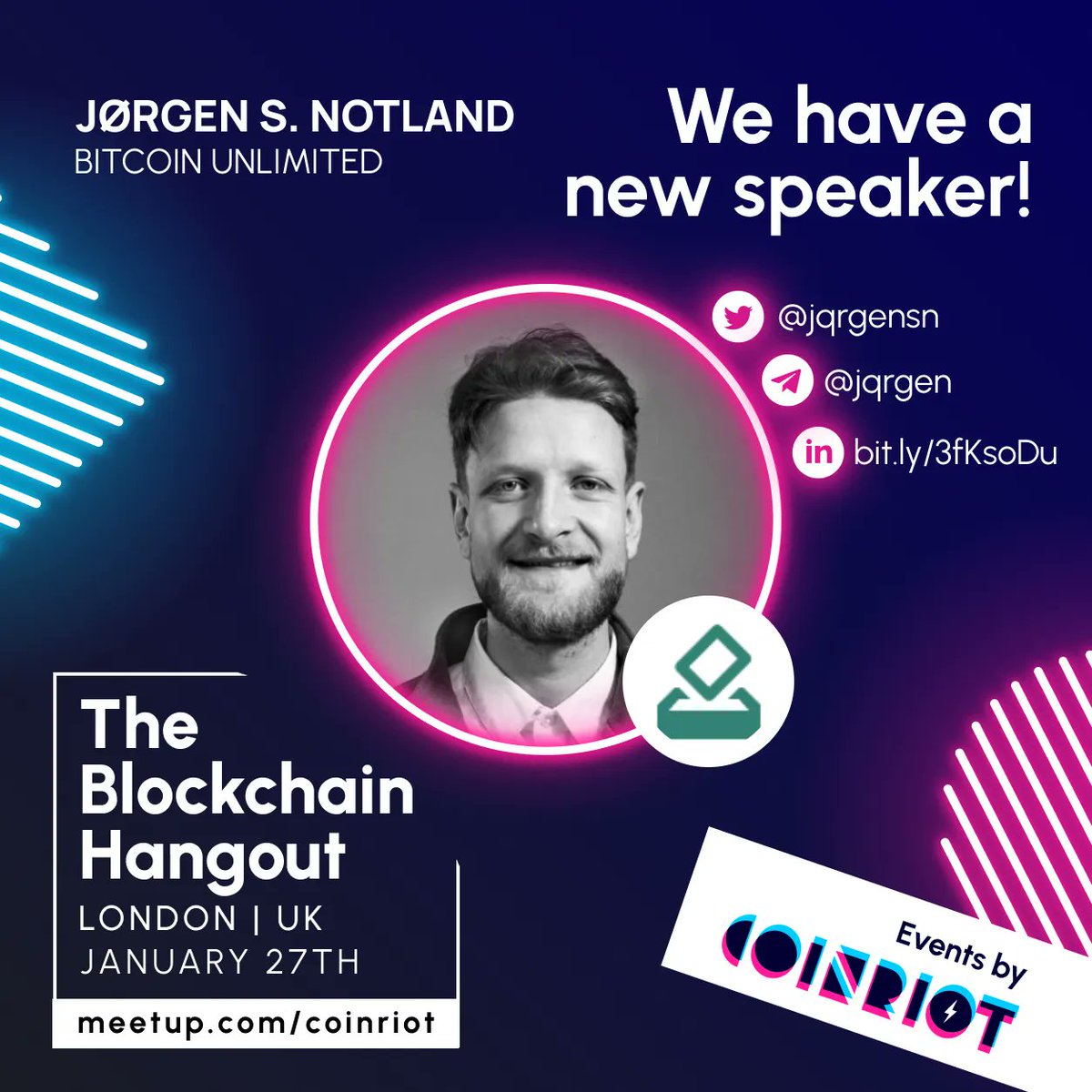 CoinRiot's tweet image. 🔮 Speaker No.2 @jqrgensn ⚡️

Jørgen S. Notland is the maker, breaker and creator of mobile applications and has launched several apps. His talk focuses on the topic of VotePeer: anonymous, on-chain voting system 👤

We're excited to hear his insightful knowledge! 🎙️