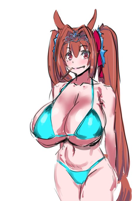 ポッキーの日に描いたけどなんか出しそびれてたダスカです
赤の水着も良いけど青もいいですよね 