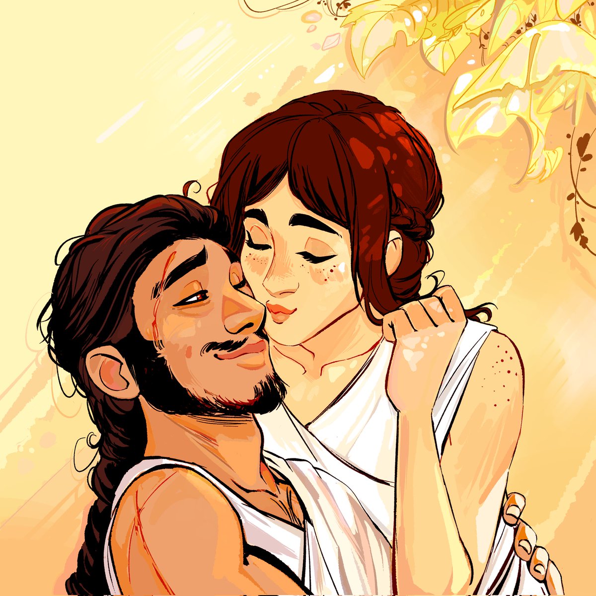 Hector and Andromache being happy and nothing bad ever happened to them
#mythology #illustration #myth #troy