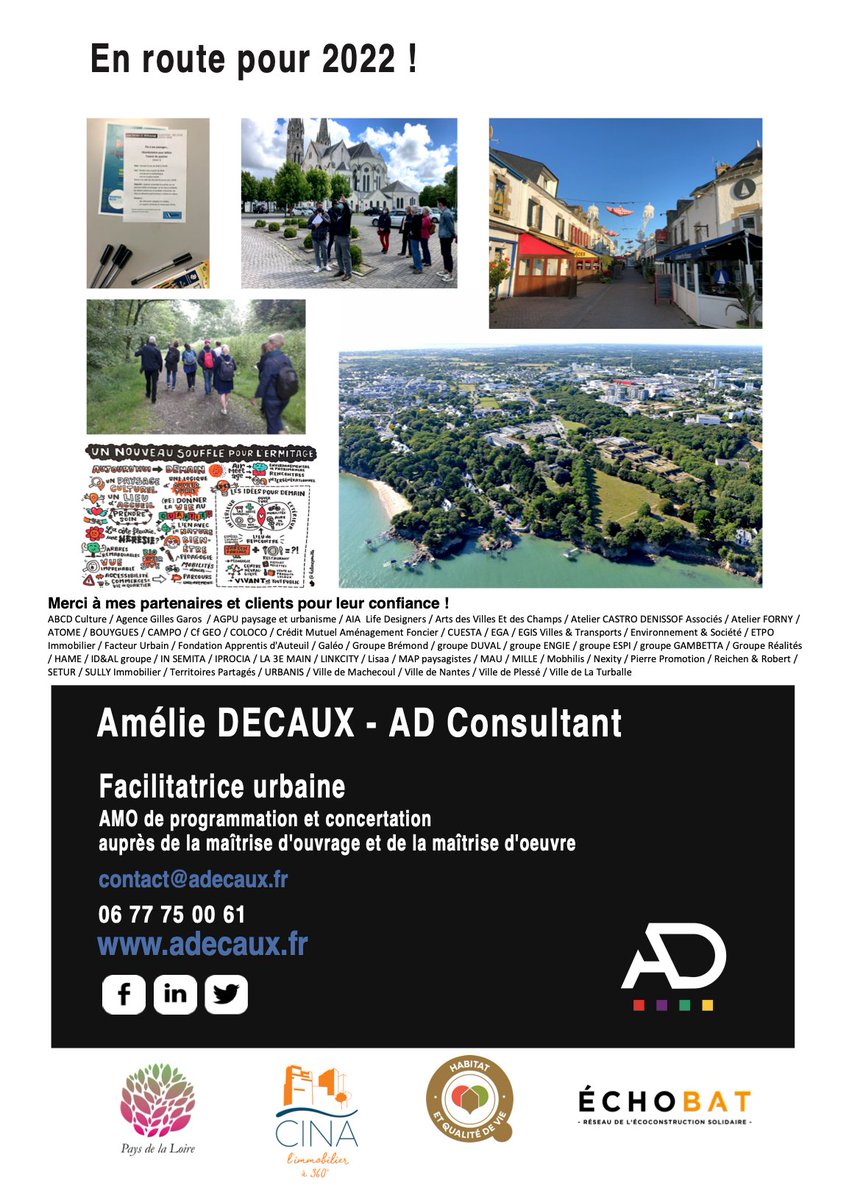 AD_conseil's tweet photo. ✨ AD Consultant vous souhaite une Bonne Année 2022 ! ✨
Restons optimistes et soyons les acteurs d’un monde en #Transition. Au plaisir de collaborer ensemble cette année !
#designurbain #reconversion #requalification #revitalisation #renaturation #revalorisation #renouvellement https://t.co/ihU3fcCJJX