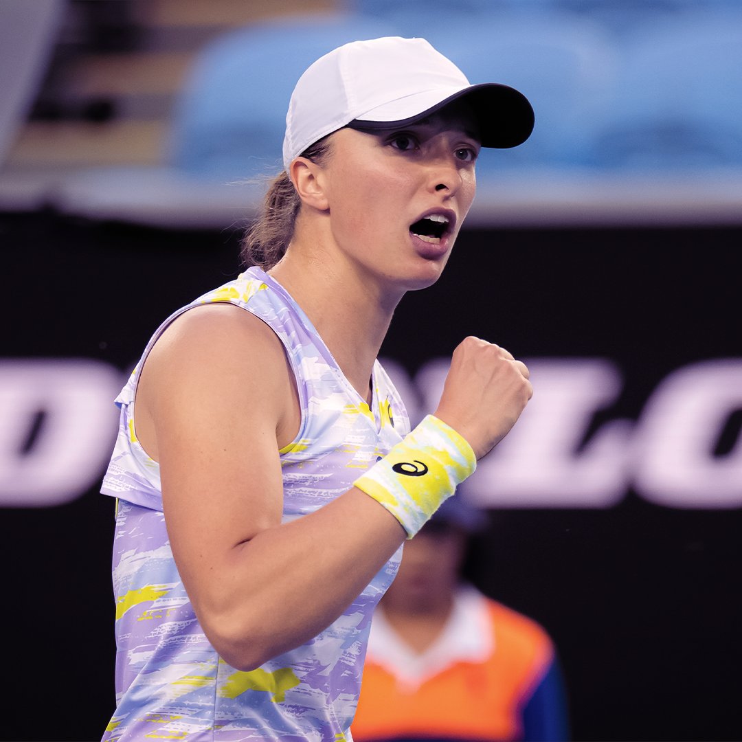 WTA's tweet photo. What a rollercoaster 🎢😅

🇵🇱 @iga_swiatek comes from a set down in a tight encounter to beat Cirstea 5-7, 6-3, 6-3!

Reaches her first #AusOpen quarterfinal! https://t.co/yHOQiCCzjy