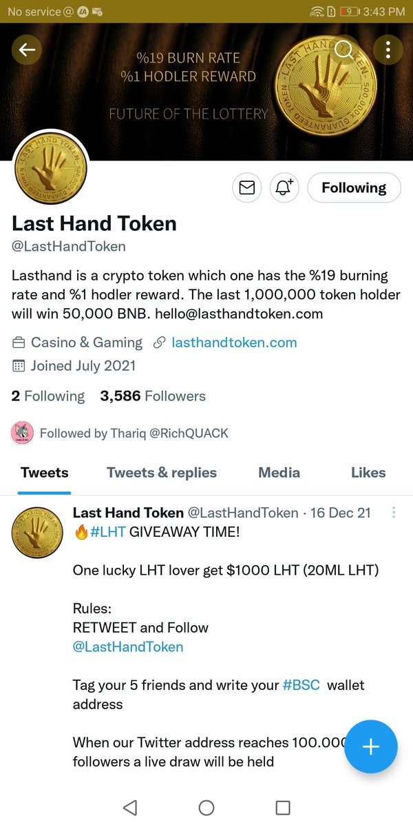 AzlanTheLionn's tweet photo. @LastHandToken Great Project...
Hope $LHT Project is going to Huge soon...
Thanks for the wonderful opportunity....

@Pariscrypto1
@YieldBear
@AngryAvai

#Giveaways #Giveaway #Airdrops #Airdrop #BSC #BNB #Binance https://t.co/uxtTQuT6eF