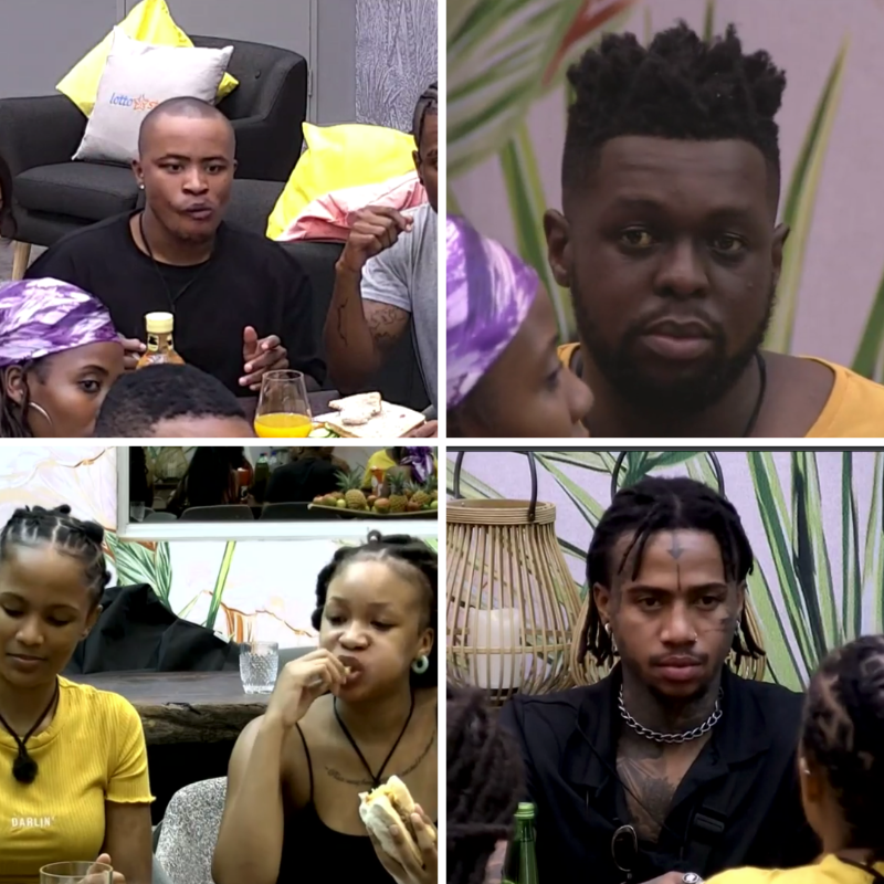 BBMzansi's tweet photo. We hear you... it's hella confusing when brand-new #BBMzansi Housemates don't wear name tags. Obviously, Biggie has a reason, so we thought what it might mean. Click the image to read more.