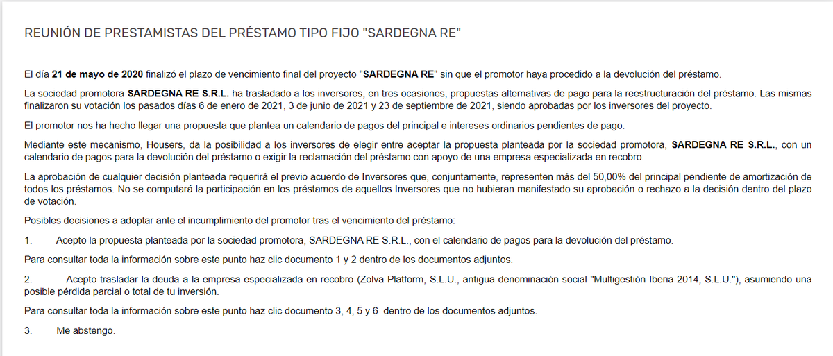 Pues se está quedando <a href="/Housers/">Housers</a> en tierra calma. Los proyectos siguen cayendo y la confianza en esta mafia, también. Hoy me llega OTRA propuesta de calendario de pagos. ¿En serio? Obviamente votaré que acepto porque mi intención es salir de esta trama y no mirar atrás.
#desastre