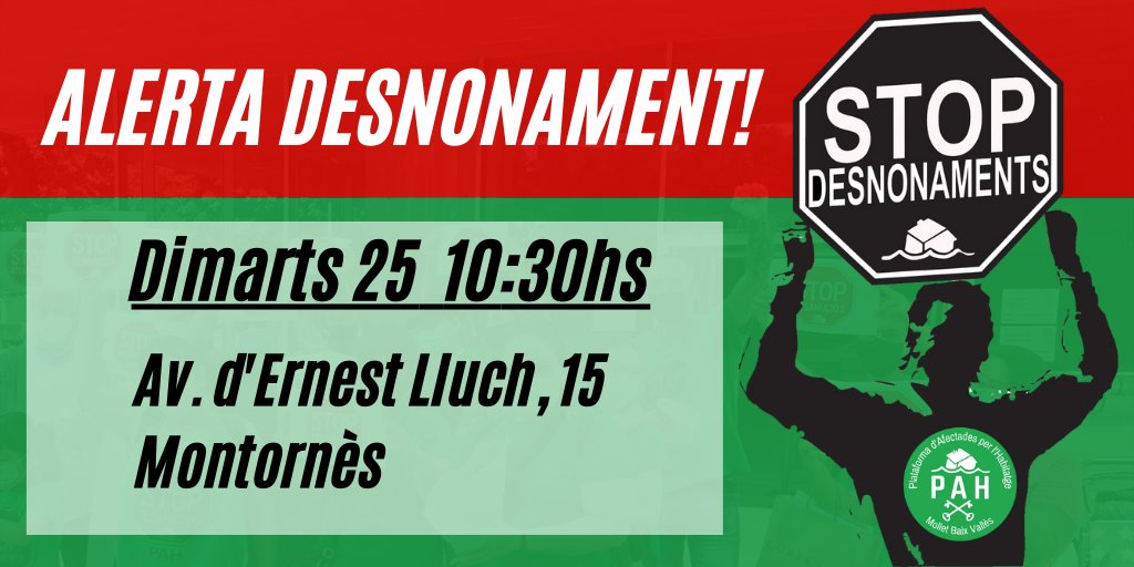 PAHMolletBV's tweet photo. Demà cal evitar un nou desnonament i ser moltes a la porta per fer-ho 💪💪💪 https://t.co/YTz8N9DOOk