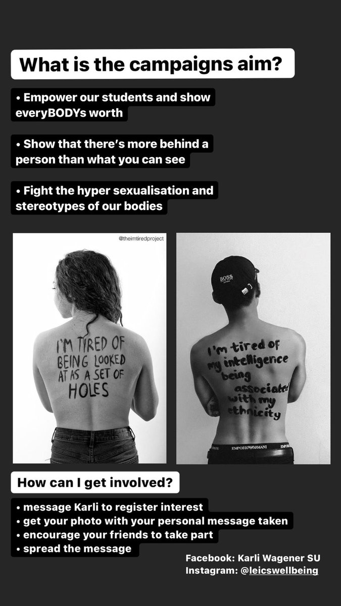 As part of Sexual Violence Awareness Week, I will be running a photoshoot about self-expression.

✨We need some volunteers!✨

We will be providing white t-shirts, shorts, eyeliners, pens and tape for you to be creative with and express your message however you like.