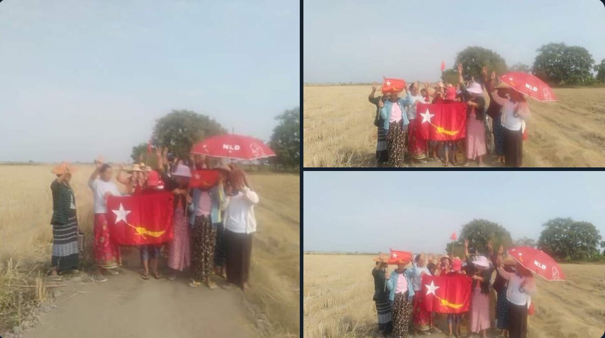 TTFR__Myanmar's tweet photo. Guerilla styled protest against military dictatorship was demonstrated today by residents in a Village, WetLet Township.  #SanctionMOGE #TakeAction_NoMoreWords #2022Jan24Coup #WhatsHappeningInMyanmar https://t.co/4bKMdbG4Xm