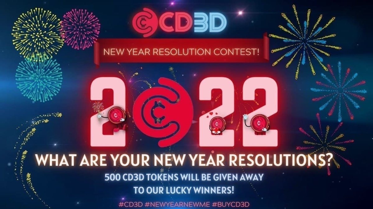 CD3DApp's tweet photo. 5 winners with the BEST New Year’s resolutions will win 500 CD3D!
1. Follow: @CD3DApp
2. Quote-RT this with YOUR NEW YEAR'S RESOLUTION using #CD3D #NewYearNewMe #BuyCD3D
Ends: 12PM GMT, 1.25.22
JOIN HERE: https://t.co/Pxu2xApH5c https://t.co/AniNvLnc6E