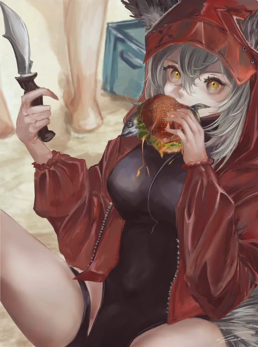 ドッソレスレポート1 レッド🍔

砂浜でジェイに作ってもらったようだ。
チーズが垂れてしまって仕方がないな。

#ArknightsFanArt 