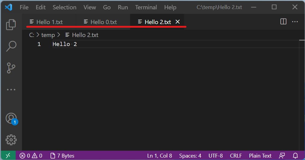 Is there a way to sort the editor tabs alphabetically, and automatically, as files are opened?
#vscode #help #visualstudiocode