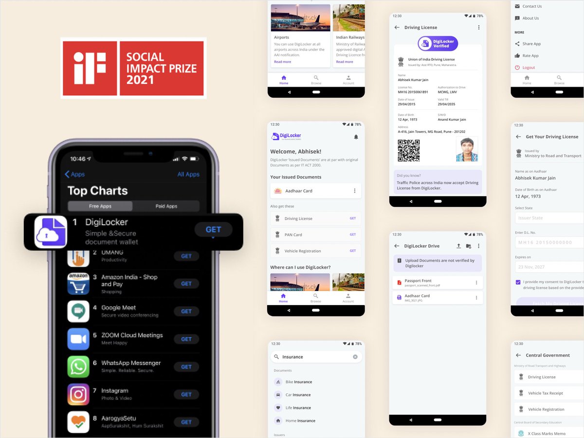 Our work on DigiLocker has won the iF Social Impact Prize 2021! Thank you <a href="/iFDESIGNAWARD/">iF DESIGN</a> It inspires us to keep going and create impact through design. #design4impact ifdesign.com/en/winner-rank…