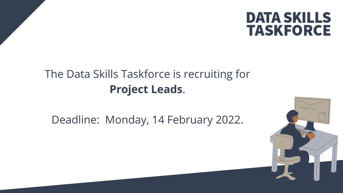 Data Skills Taskforce (@ds_taskforce) on Twitter photo New opportunities to join us the Data Skills Taskforce as a Project Lead and work on innovative solutions to data skills challenges in the UK!
Deadline for applying is Monday, 14 February - full job description and applications details here: bit.ly/3qU0kEp
<a href="/turinginst/">The Alan Turing Institute</a> New opportunities to join us the Data Skills Taskforce as a Project Lead and work on innovative solutions to data skills challenges in the UK!
Deadline for applying is Monday, 14 February - full job description and applications details here: bit.ly/3qU0kEp
<a href="/turinginst/">The Alan Turing Institute</a>