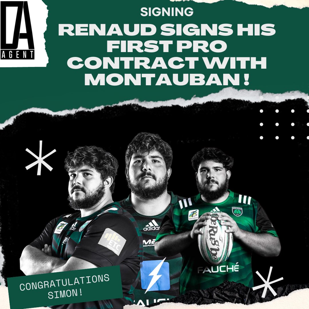 ✍️ signature ✍️ 
Le pilier droit Simon Renaud signe son premier contrat professionnel avec <a href="/UsmSapiacRugby/">USM Sapiac</a> ! Il poursuit sa progression à Montauban après avoir démarré sa formation au <a href="/staderochelais/">Stade Rochelais</a>