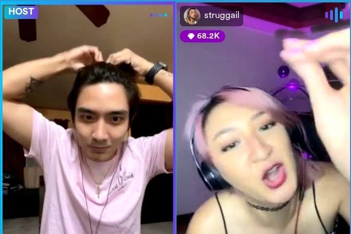 hell0jheny's tweet photo. Nagpapanic si Gail Banawis HAHAHAH

Gail: RALPH COULD YOU PLEASE TAKE IT OFF?! (Man bun)

1stBANANAversary RALPHGAIL https://t.co/YPIZfsCJVL