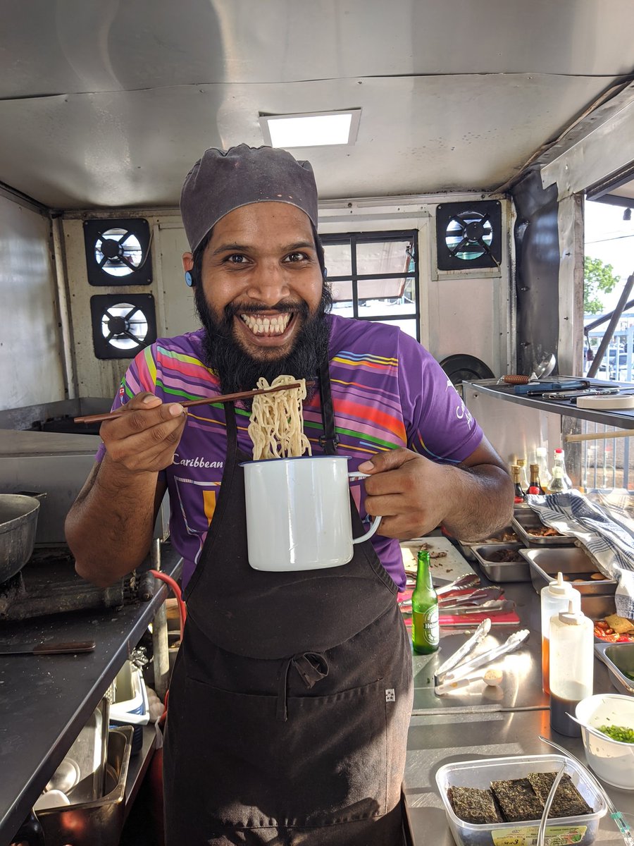 izzy_dr's tweet image. I make ramen from scratch at my food truck ever so often. They say it's pretty good. Come check it out! (It's all handmade!)