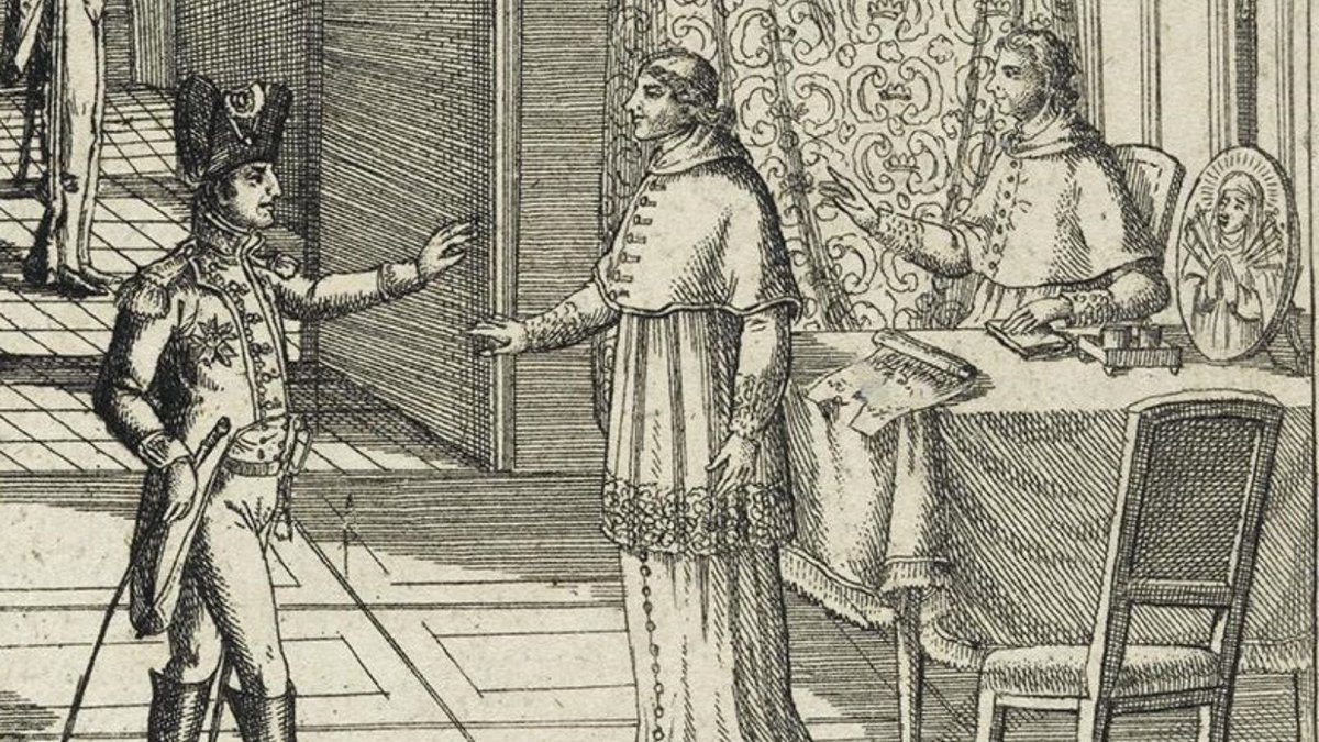 Histoire_image's tweet photo. Le #Concordat de #1801 restaure la #gallicanisme. Le #pape #PieVII après l'avoir signé, revient sur certains articles. #Napoléon le fait prisonnier à Savone puis à Fontainebleau. #CeJourla #25Janvier #1813, il signe un nouveau concordat et retourne à Rome.
https://t.co/i3ABB31utQ https://t.co/wIlmjpDGUb