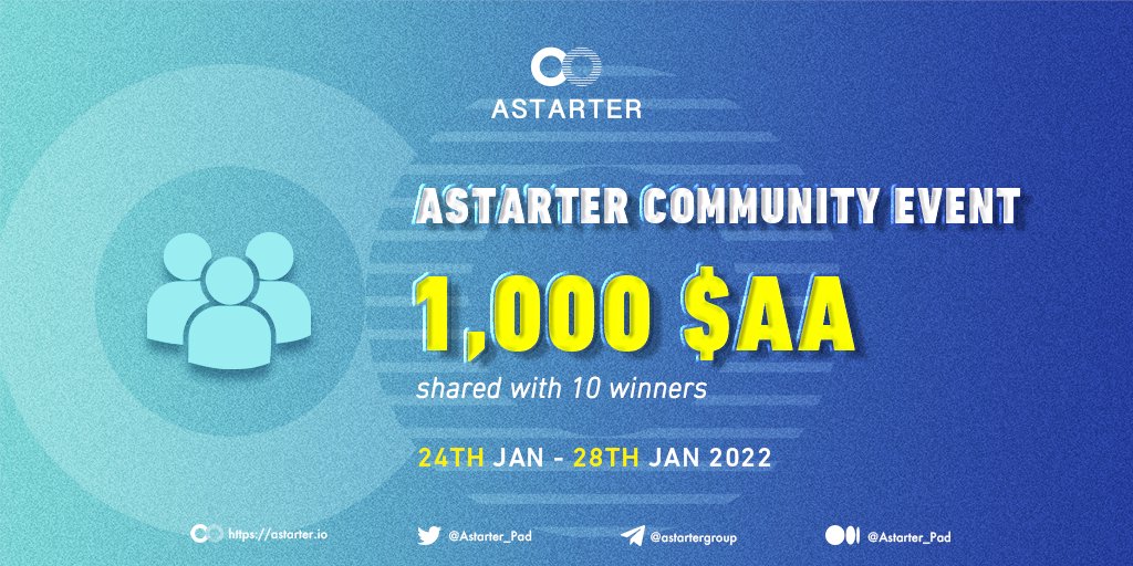 AstarterDefiHub's tweet photo. #Astarter Beta Version Campaign #1
🥁 Theme: #Launchpad
🎁 Reward: 1,000 $AA shared with 10 winners
⚡️ Ends on 28th JAN.
👇  To participate:
🔗 https://t.co/TJmX7JhNAB
Let us know the REASON why you are expecting Astarter Launchpad 😎
#EMURGO #Cardano #ADA #CryptoGiveaways https://t.co/t8Vdu9m38v