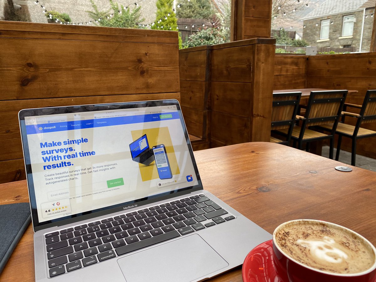 Don’t know which I’m more excited about - seeing the outcome of our first high street business <a href="/doopoll/">doopoll acquired by @QuestionPro</a> or the teddy on my coffee - thanks for the warm hospitality <a href="/TheLionTreorchy/">The Lion Treorchy</a> - the heaters in the lodge are toastie!!