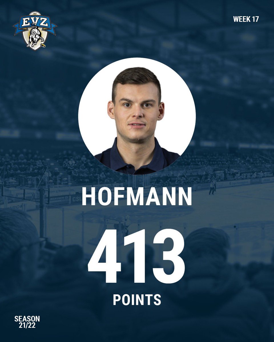 TopscorersApp's tweet photo. Willkommen zurück in der #NationalLeague Grégory Hofmann! 🔥🔥🔥 Unser PLAYER OF THE WEEK vom @official_evz verbuchte im Spiel gegen Langnau 413 Punkte! 🥅 🏒 🙌🏻

#topscorer #topscorers #eishockey #swissicehockey #hockeymanager #fantasyhockey #playeroftheweek #postfinance https://t.co/4UgNZXT4K7