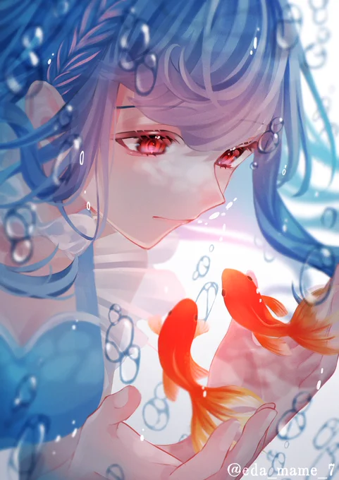 #イラスト
金魚 