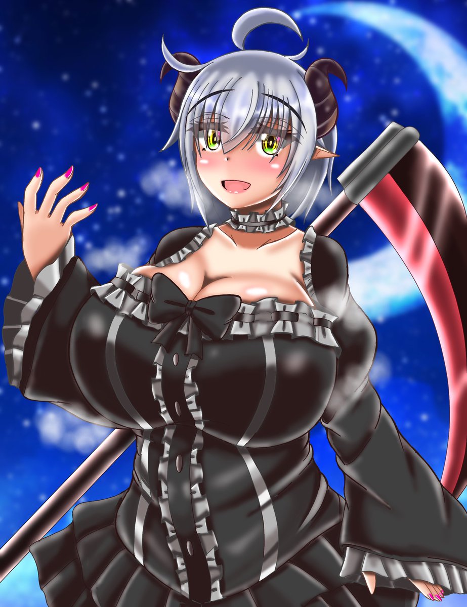 クロサキちゃん(仮)改めシオン・エリクシルちゃん
爆乳ゴスロリくせっ毛銀髪ショートジト目エセ関西弁素直クールデーモン娘のシオンちゃんは杏奈ちゃんと桔梗お姉ちゃんママ好きを増やすために素晴らしい提案をして回っているのだとか…
それにしても属性盛りすぎぃ…! 