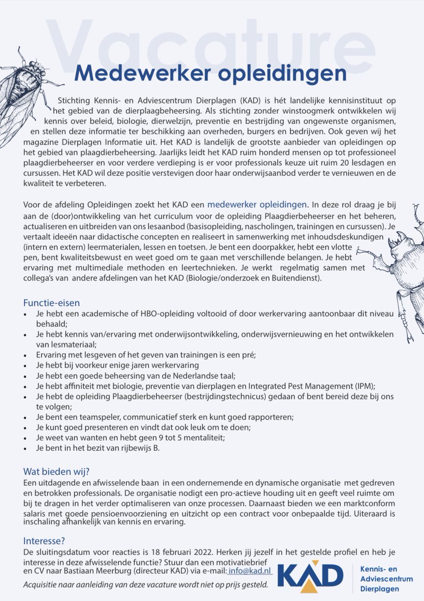 Het KAD ontwikkelt zich door! Daarom zoeken we een medewerker opleidingen (m/v). Delen van deze #vacature binnen uw netwerk wordt op prijs gesteld!👇🏻

#onderwijs #leren #joboffer #jobsthatmatter #job #ipm