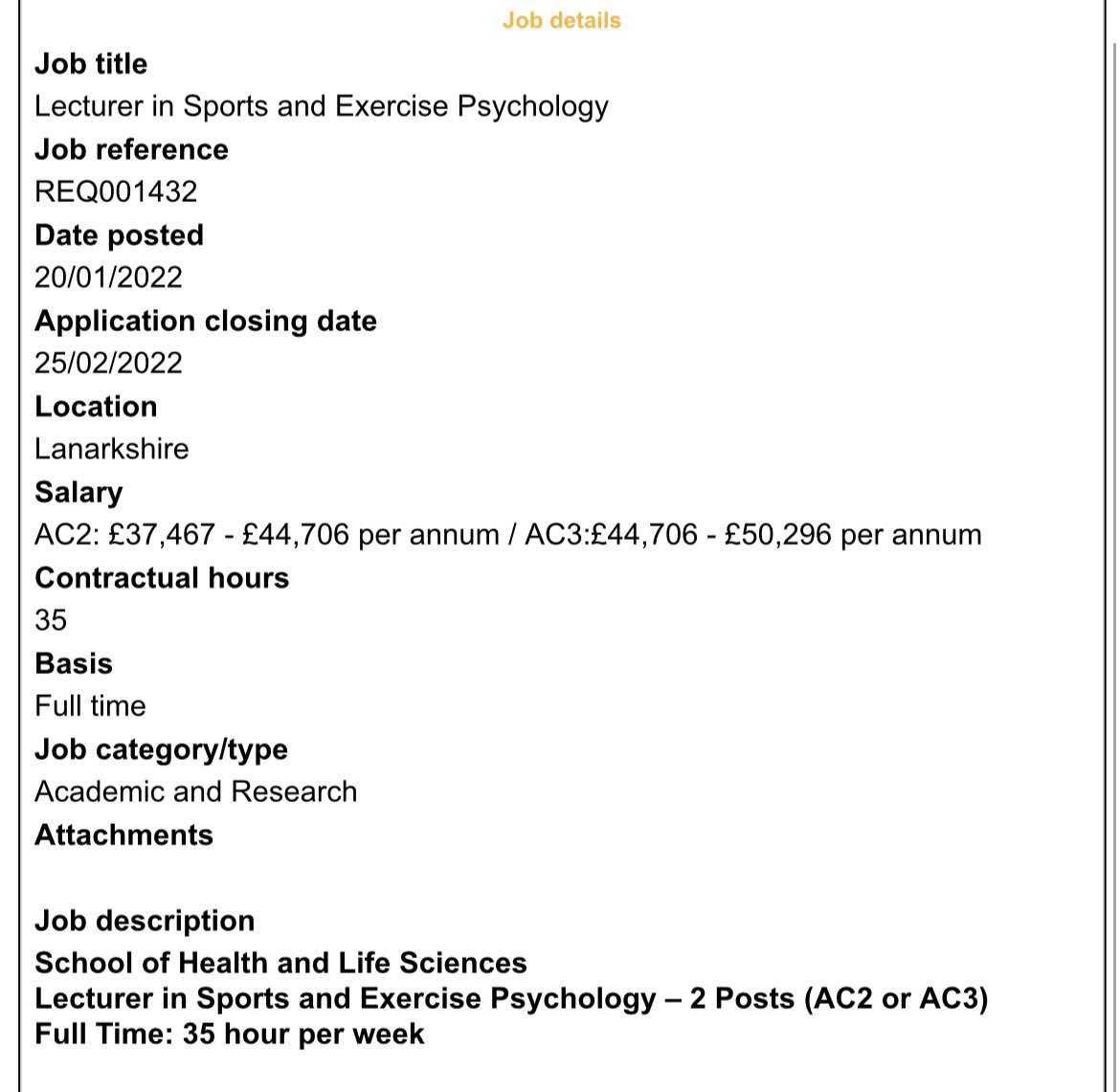 Come and join the Division of Sport &amp; Exercise <a href="/UniWestScotland/">UWS</a> We are recruiting two new lecturers in Sport &amp; Exercise Psychology!