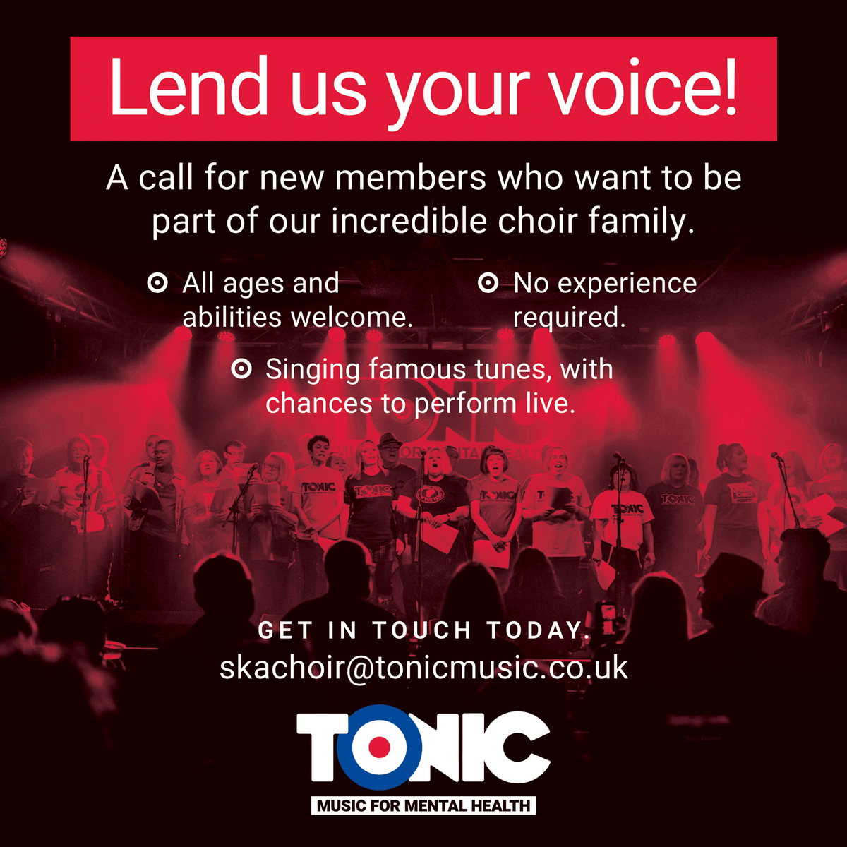 tonicrideruk's tweet photo. Who wants to get involved with @TonicSkaChoir?

Come and join us Tuesdays at 7.45pm to 9.15pm, Southsea. 

#TonicSkaChoir #TonicMusicForMentalHealth #RecoveryThroughMusic https://t.co/6BFa0D69L7