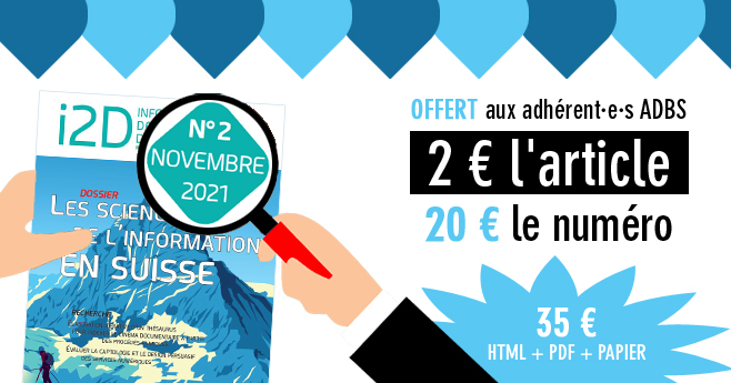 adbsfr's tweet photo. [ARTICLE] 'Le monde associatif #suisse dans le domaine des sciences de l’information : enjeux, défis, dynamisme !' par Michel GORIN. #I2D 🇨🇭 ► 20 € ou 🎁 pour les adhérent·e·s ! 👉 https://t.co/7jwnQA8P3K https://t.co/MOMlKjR5EV