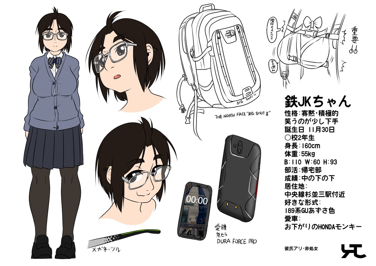 うちの鉄JKちゃんでも貼っとくか。 