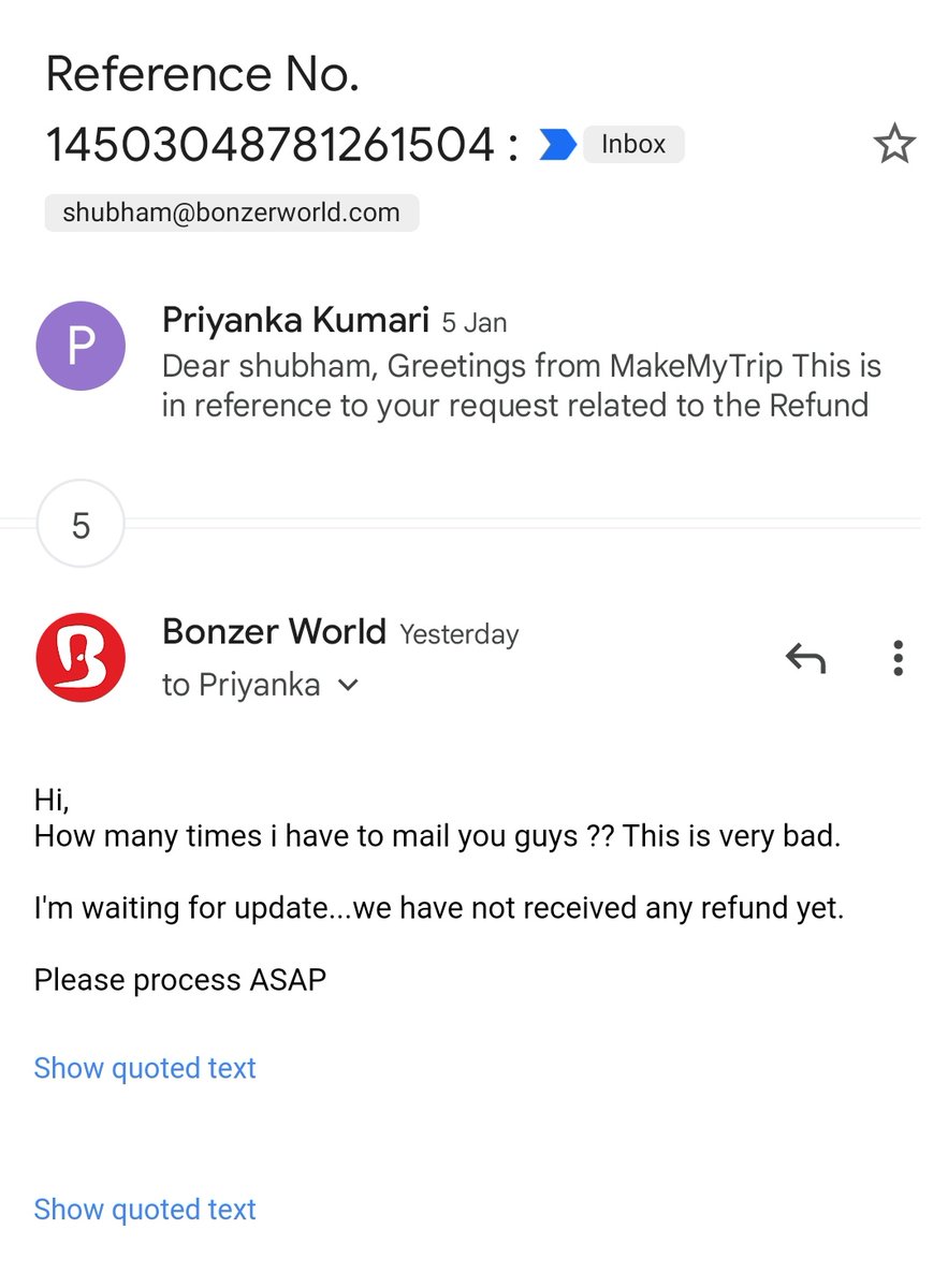 shubhamguptaa_'s tweet image. How many times i have to call on MMT ?
No response at all. I really don't understand why i have to begg for my own money ? I won't book anything from next time if this is not refunded today.
@makemytrip @makemytripcare #uselessservice #saynotommt