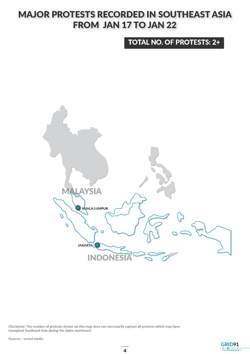 Tracking Major Protests in South Asia &amp; South East Asia: Week of January 17 to January 22.

Get the full report here- - -> cutt.ly/mI1w8DA

#protest #intelligence #protesttracker #businesscontinuity #travelriskmanagement #humanrights #government #southasia #southeastasia