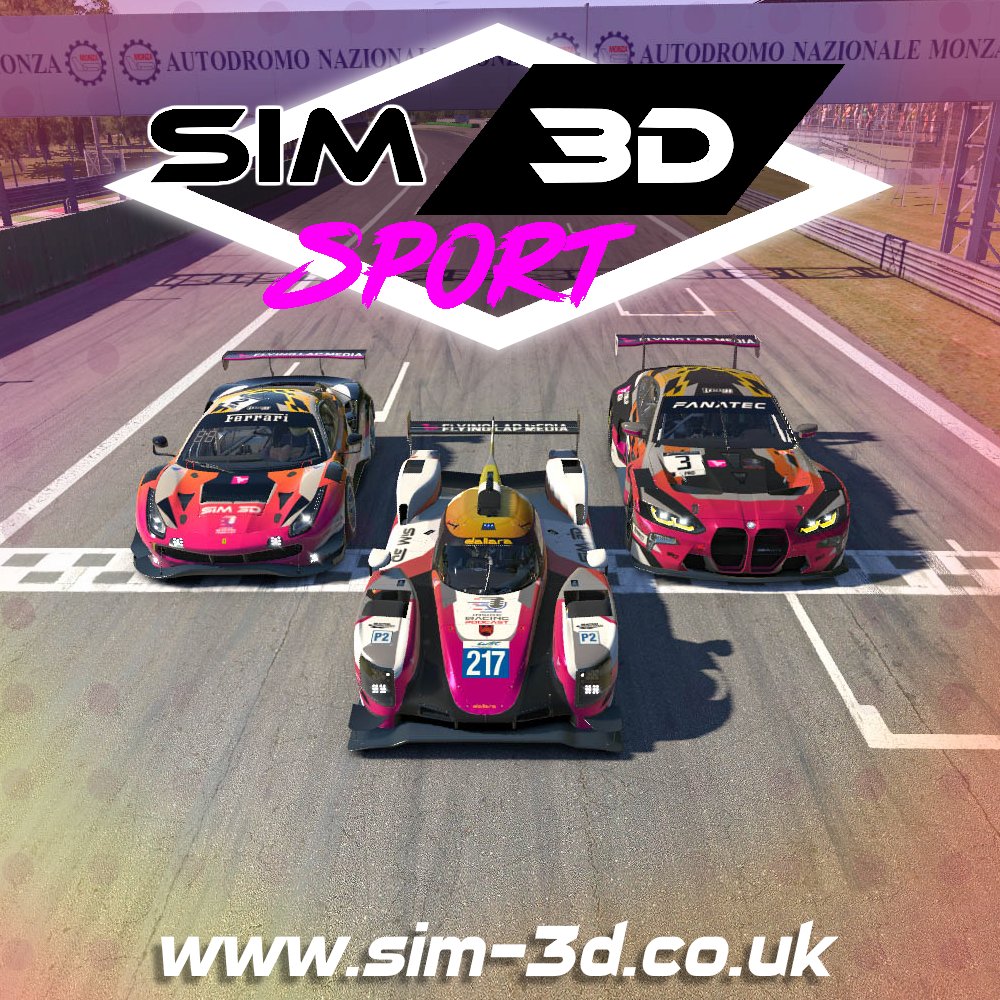 sim3dsport's tweet photo. Introducing Sim 3D Sport, the eSports team backed by #Sim3D, makers of professional simracing components. With focus on both GT cars and Prototypes, we will be competing in high splits of the iRacing Special Event calendar in 2022 along with various high quality private leagues. https://t.co/CeUd6oDbaK