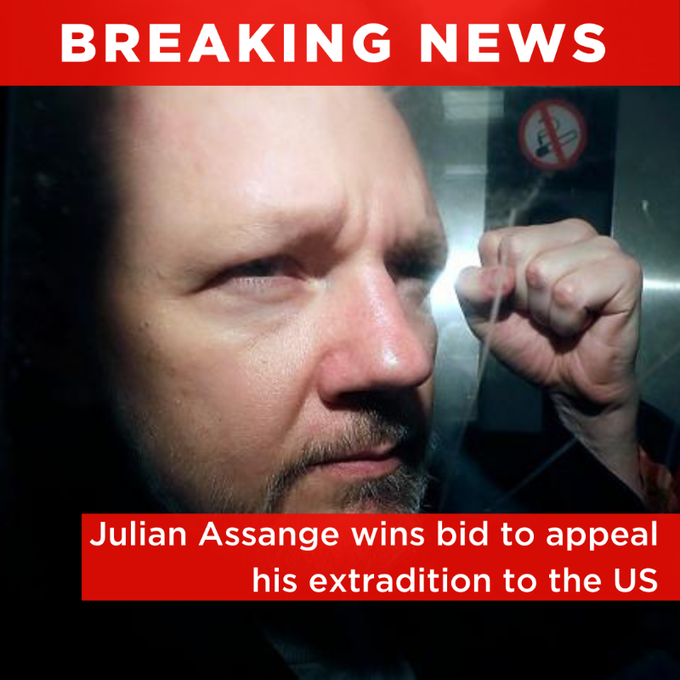 Assange granted the right to appeal extradition – UK High Court FJ3RqFWXIAI8xhi?format=png&name=small