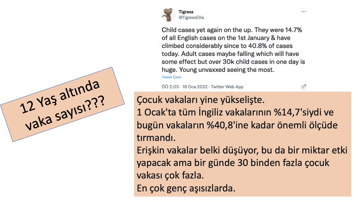 DrNecmettinUnal's tweet photo. Çocuklarda görülen Covid vakaları artarken Türkiyede çocuklarda kaç vaka görüldüğü, 12 yaş üzerinde kaç çocuğun aşılandığı, 5-12 yaş arasında aşılamaya ne zaman geçileceği merak konusu. https://t.co/jQFt7m1Dnf
