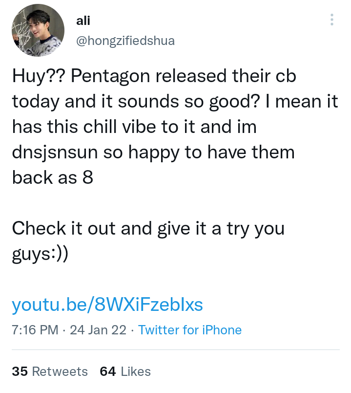 rndvsh's tweet photo. non-universe reacts to PENTAGON's 12th mini album 'in:vite u' - a thread 🔥

@CUBE_PTG #PENTAGON  #펜타곤
#Feelin_Like #INVITE_U https://t.co/hkXOxMXUoP