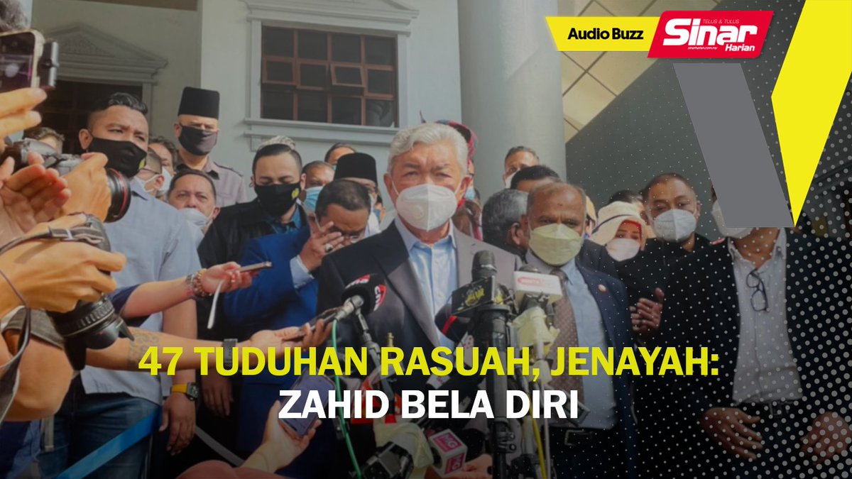 SinarOnline's tweet photo. 47 tuduhan rasuah, jenayah: Zahid bela diri
BERITA SEMASA 24 JANUARI 2022
Presiden UMNO, Datuk Seri Dr Ahmad Zahid Hamidi memaklumkan beliau dan peguamnya akur keputusan yang dibuat oleh Mahkamah Tinggi.
Video penuh di: https://t.co/HAlphtGfRK
#Audiobuzz #ZahidHamidi https://t.co/UXSMpTkG5Z